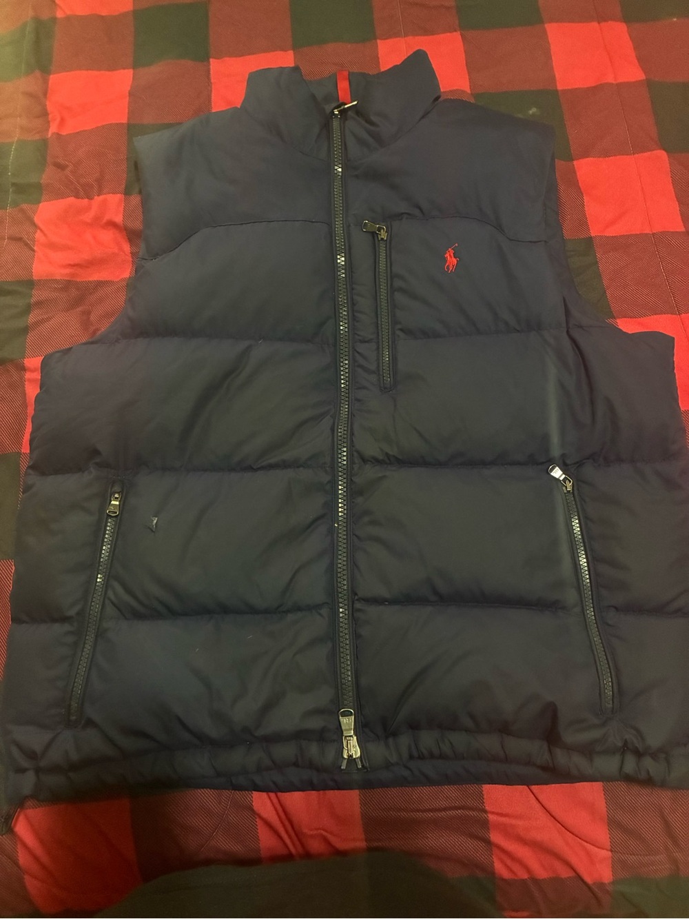 Polo by Ralph Lauren Navy Puffer Vest with Red Pony